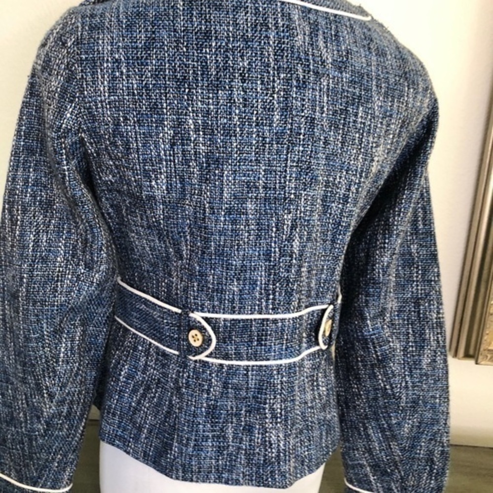Luciana Dante jacket blue blazer gold/white trimming small - Picture 2 of 8